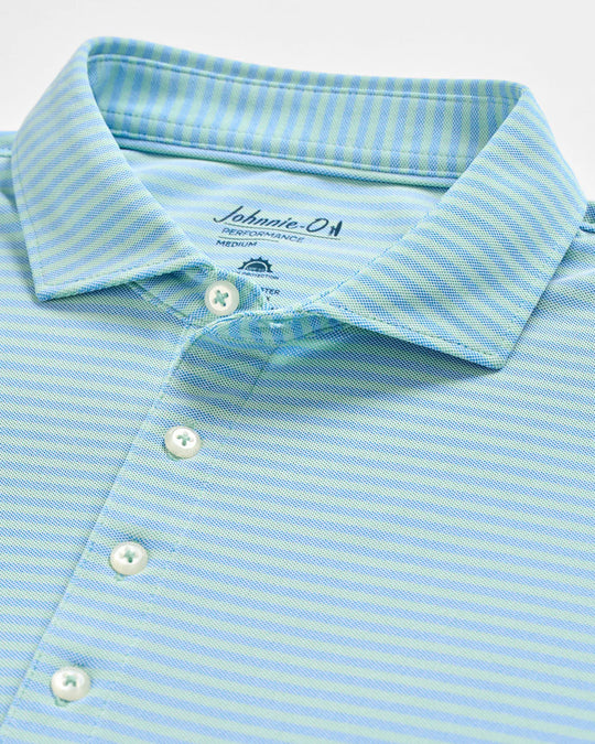 Performance Mesh Polo - Stetson Stripe in Macaw