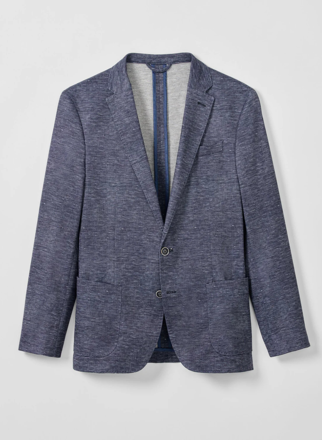 Printed Knit Stretch Sport Coat - Swindon Solid in Navy