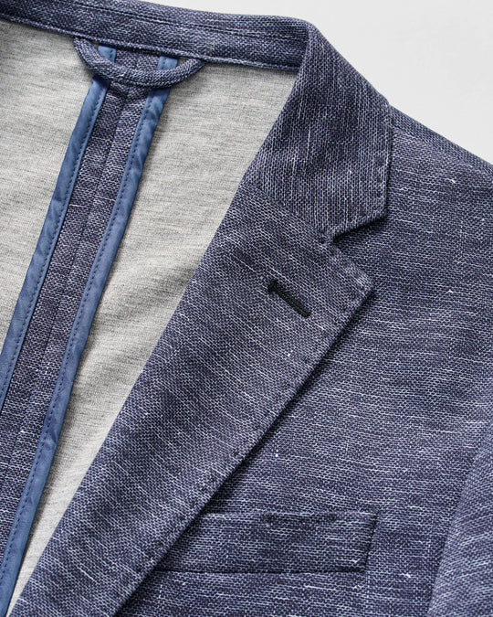 Printed Knit Stretch Sport Coat - Swindon Solid in Navy