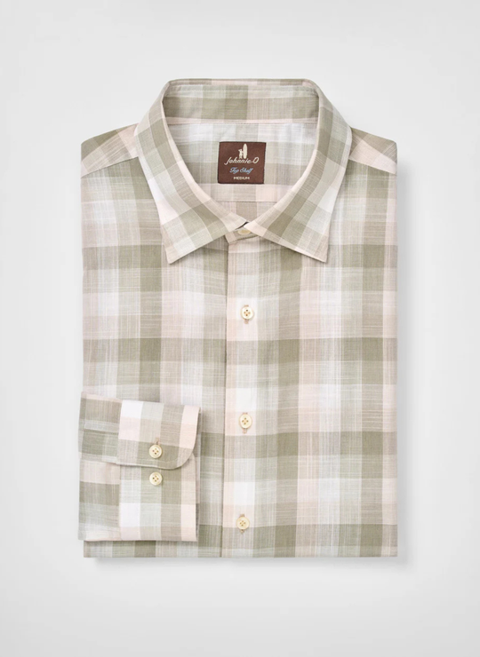 Umstead Plaid Cotton Button Down Shirt in Sage