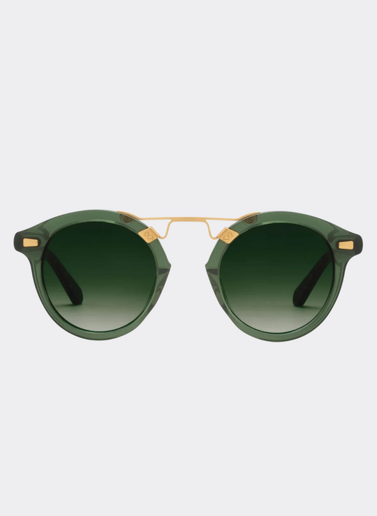 Krewe STL II Sunglasses In Bottle Green + Zulu 24K