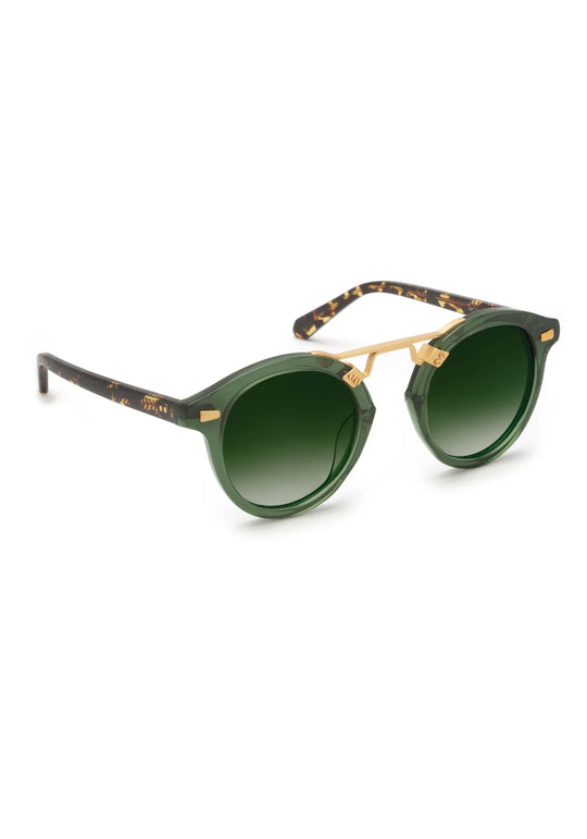 Krewe STL II Sunglasses In Bottle Green + Zulu 24K