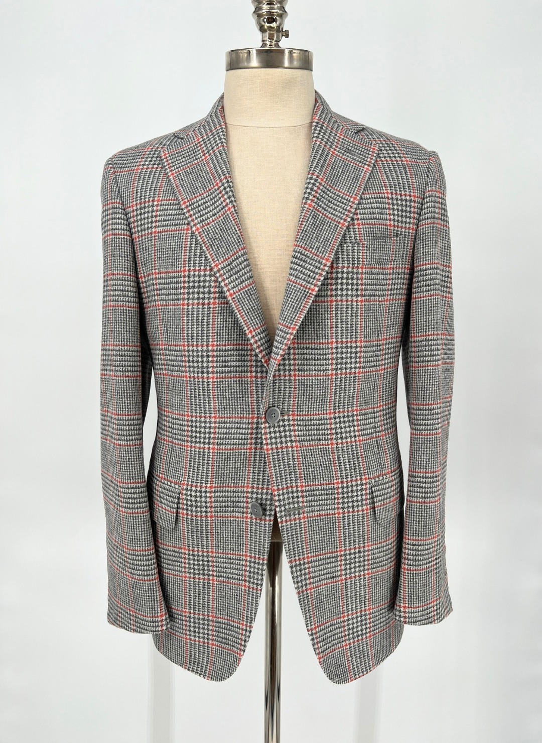 Grey With Orange Glen Plaid Jacket