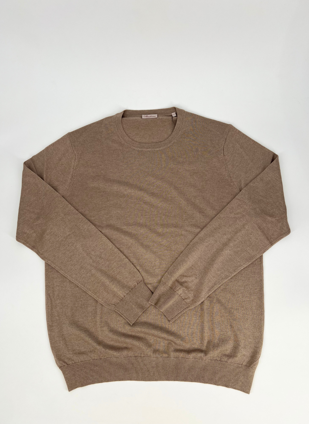 Silk Cashmere Crew Sweater In Beige