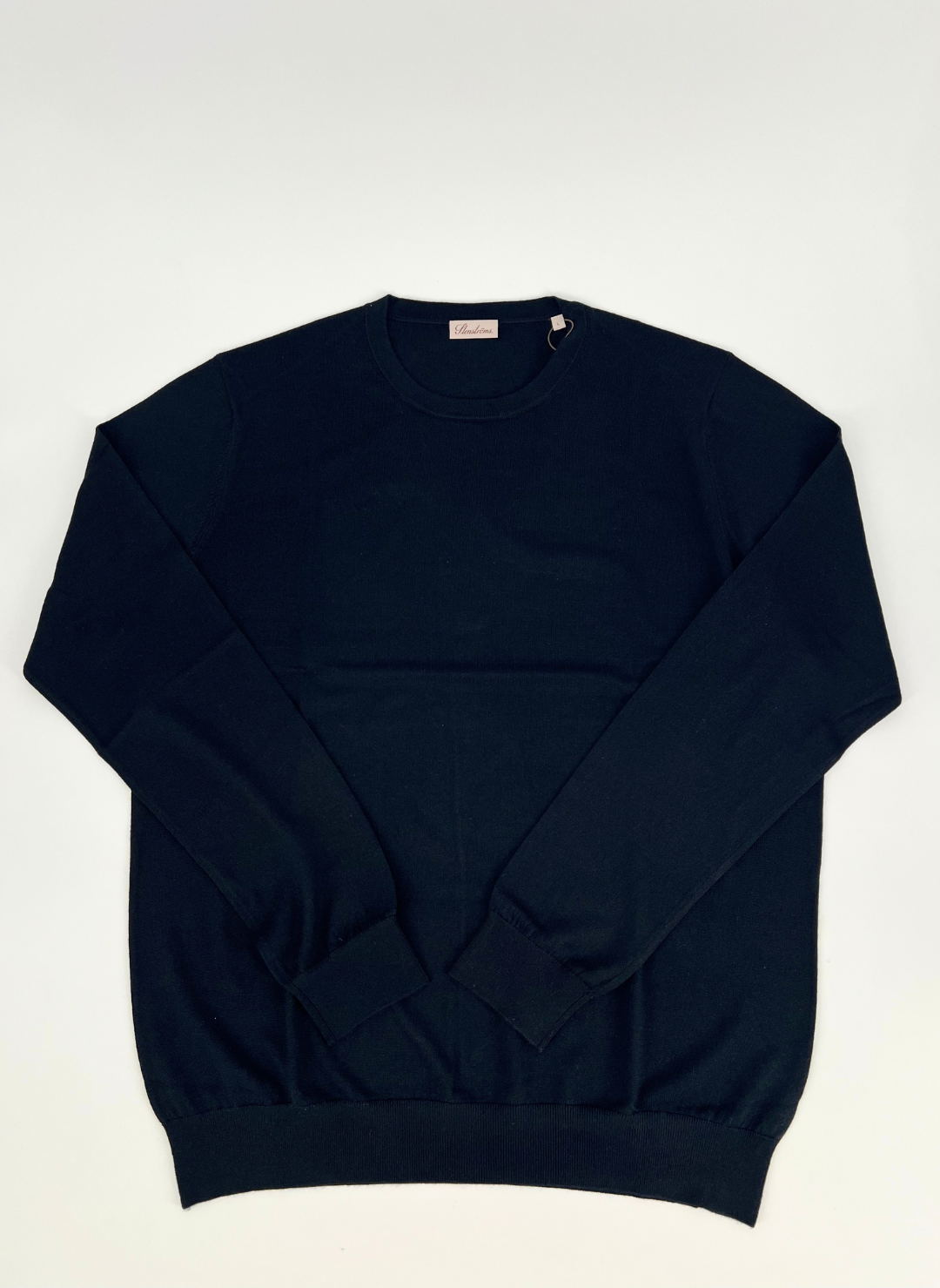Silk Cashmere Crew Sweater In Navy
