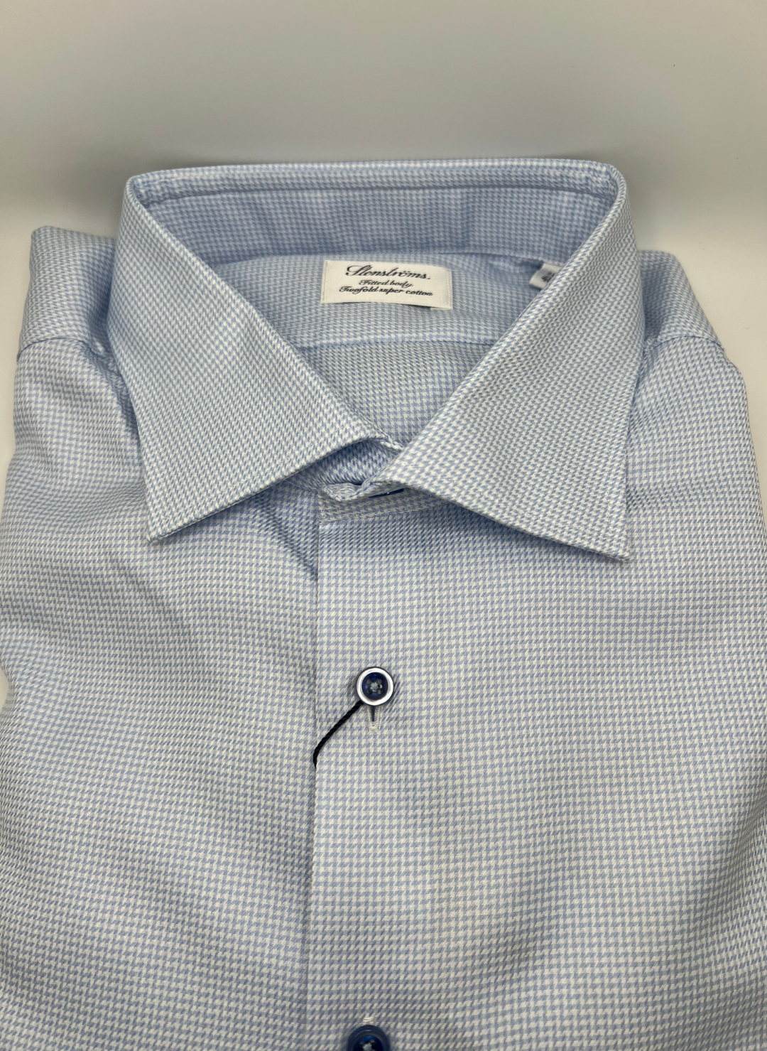 Stenströms Blue Houndstooth Shirt