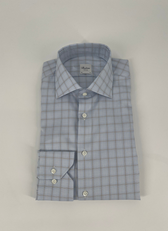 Stenströms Blue &  Brown Check Shirt