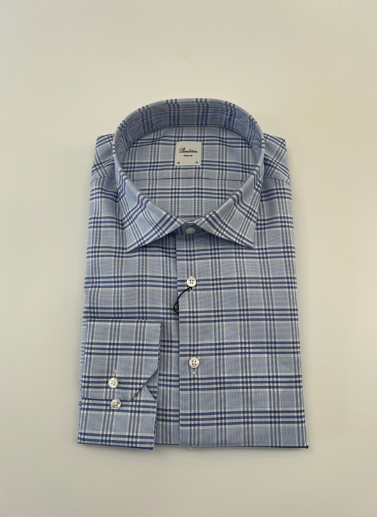 Stenströms Dark Blue Plaid Shirt
