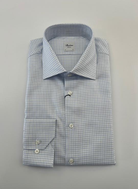 Stenströms Light Blue Check Shirt