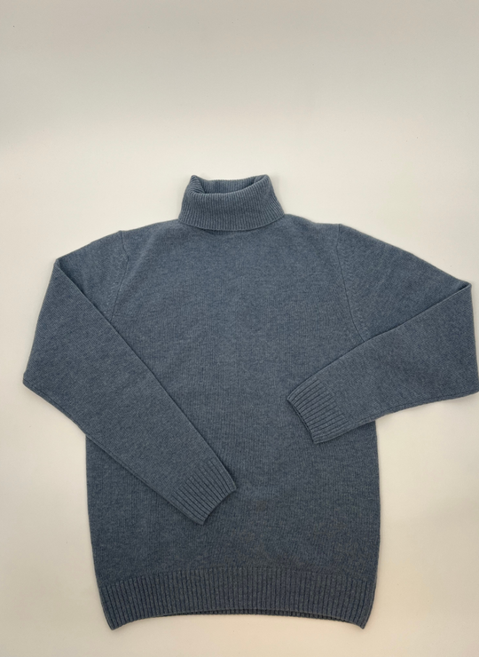 Stenströms Light Blue Merino Wool Roll Neck Sweater