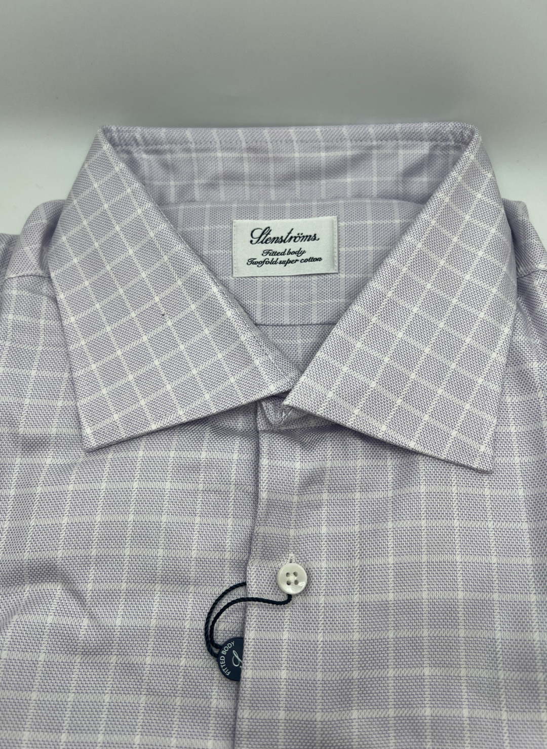 Stenströms Light Purple Check Shirt