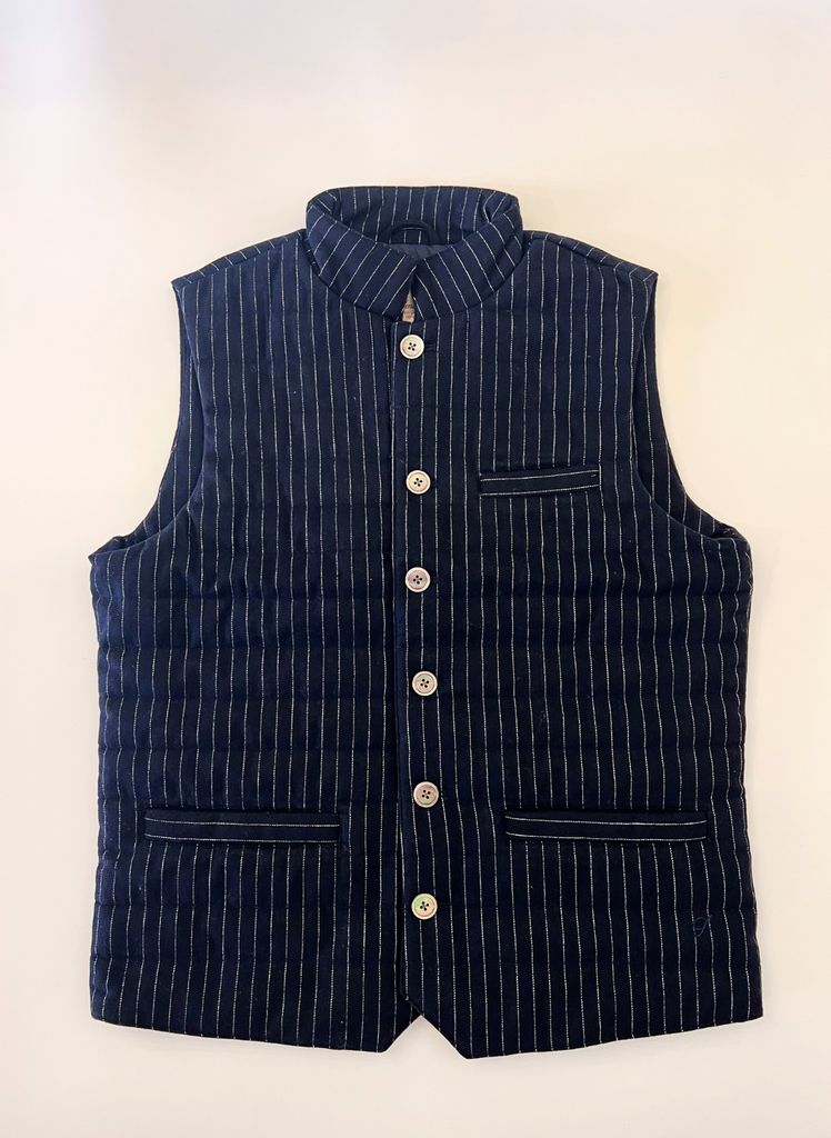 StenstromsNavyPinstripeWoolVes