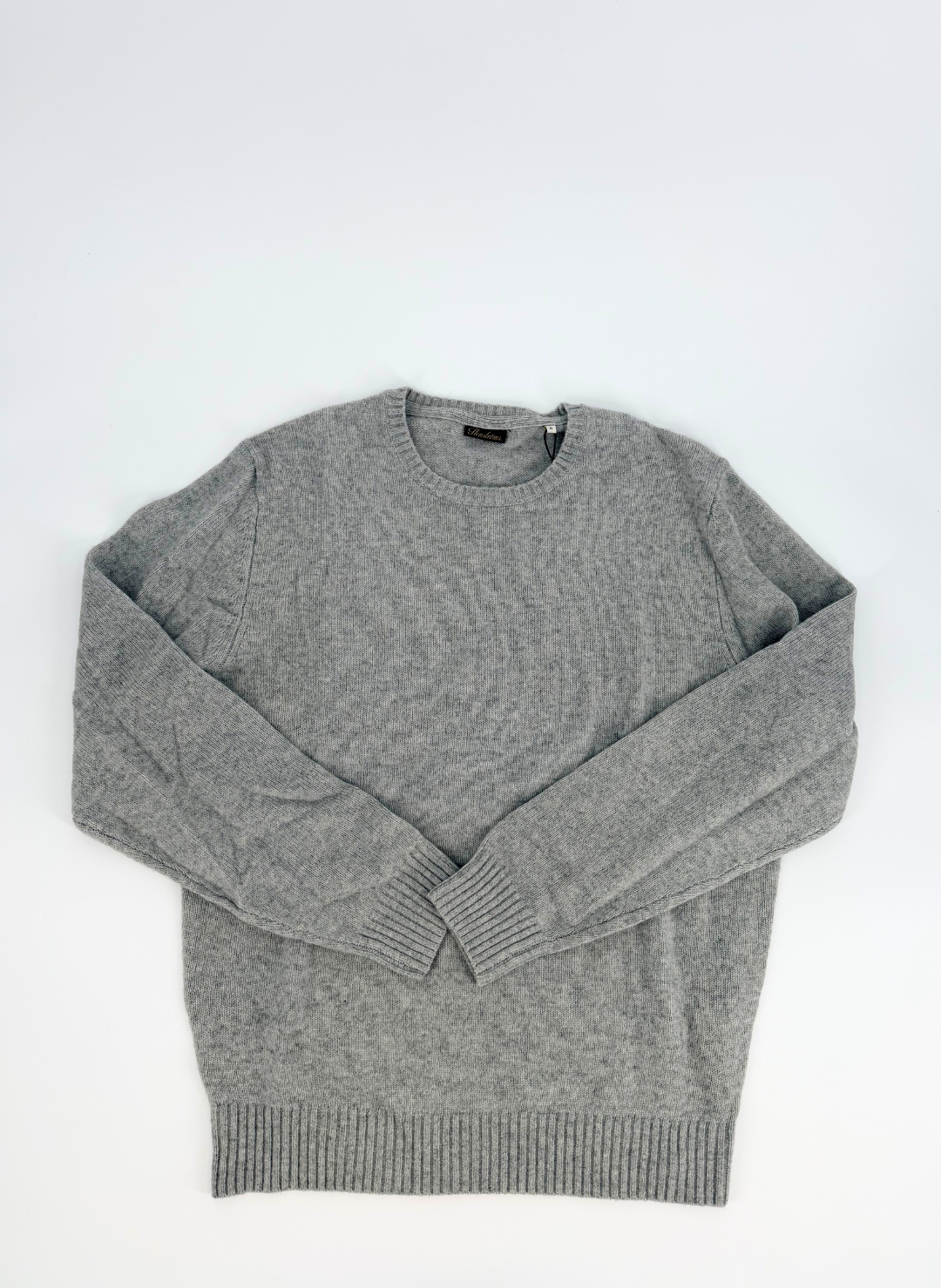 Merino and Yak Crewneck Sweater in Grey