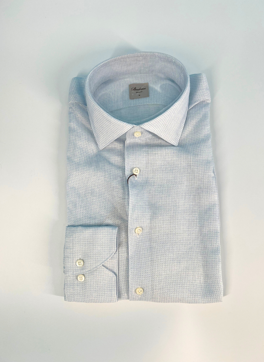 Stenströms Light Blue Check Linen Shirt