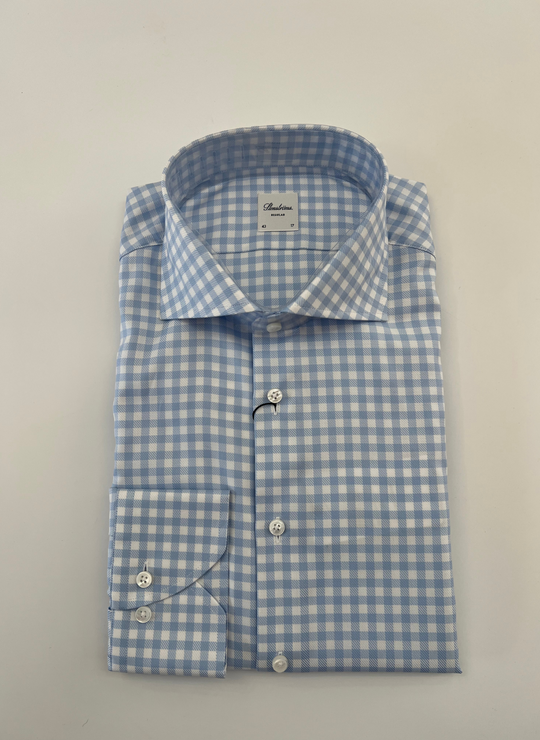 Stenströms Light Blue Check Shirt