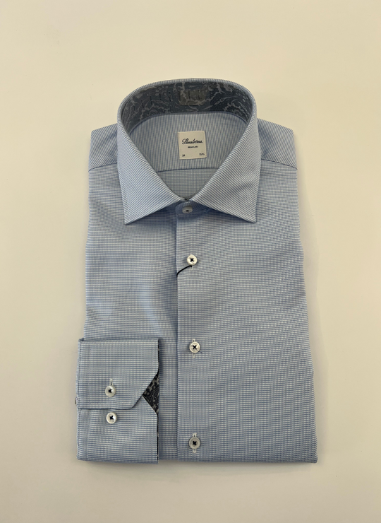 Stenströms Light Blue Paisley Contrast Shirt