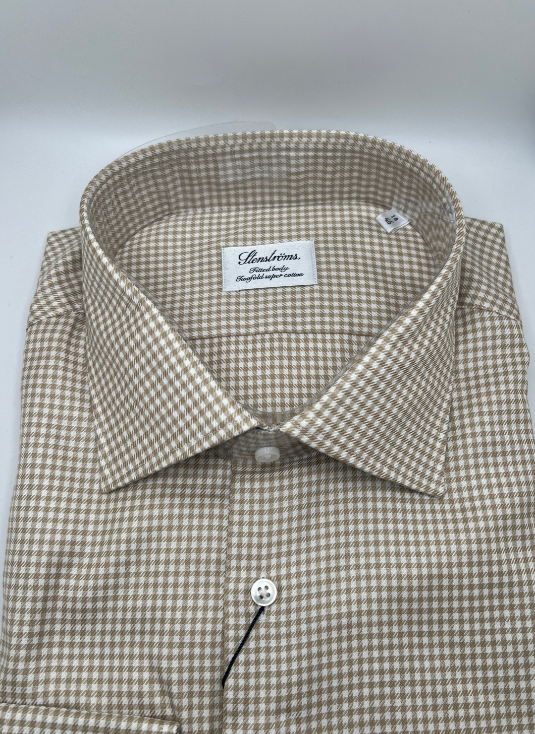 Stenströms Beige Check Shirt