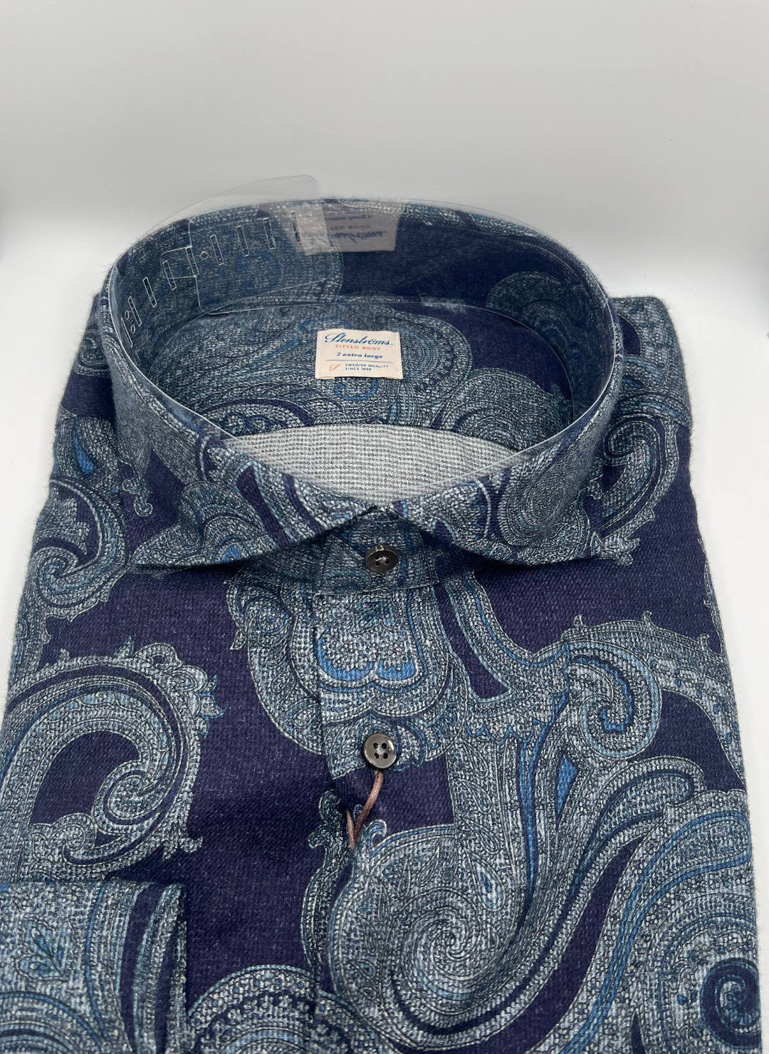 Stenströms Paisley Shirt in Navy
