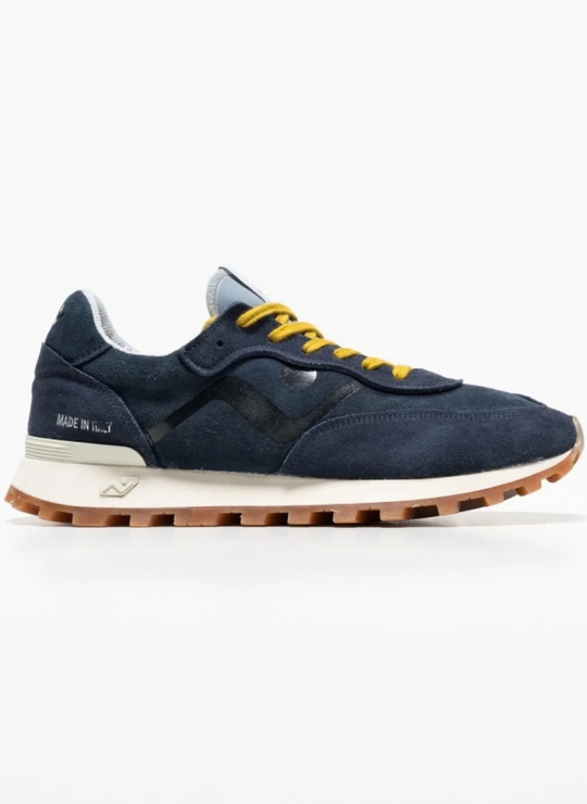 VELOCE Water Washed Navy Suede Sneaker