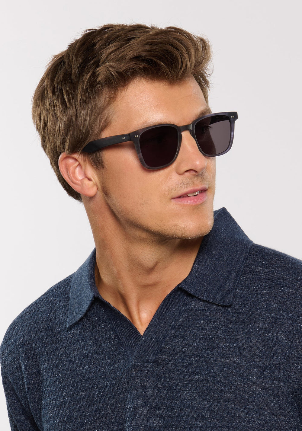 Krewe Vindel Sunglasses In Matte Denim