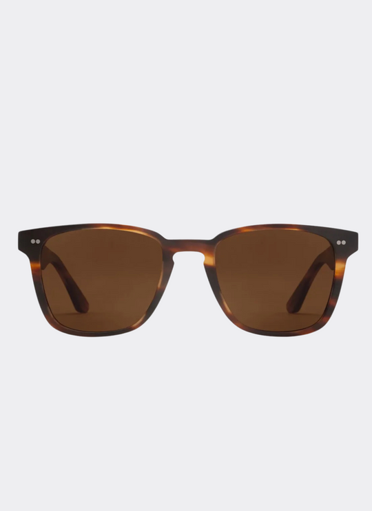 Krewe Vindel Sunglasses In Matte Hickory Polarized