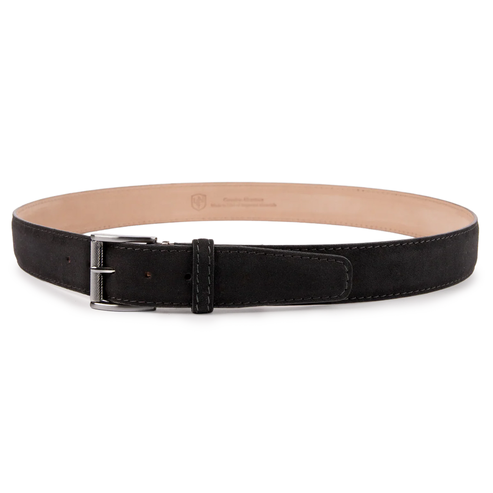 Alcantara Belt - Black w/ Grey Stitch