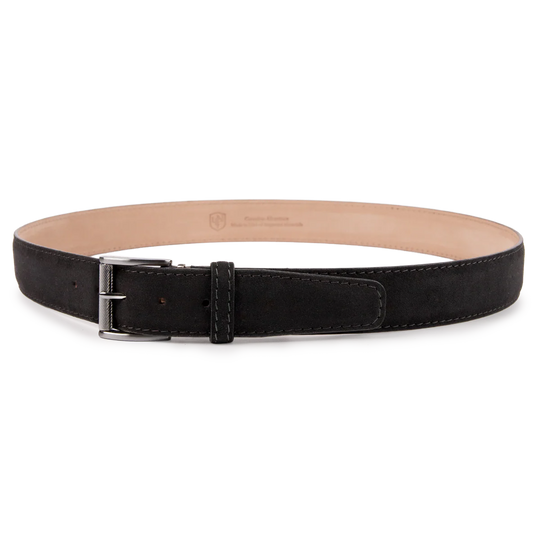 Alcantara Belt - Black w/ Grey Stitch