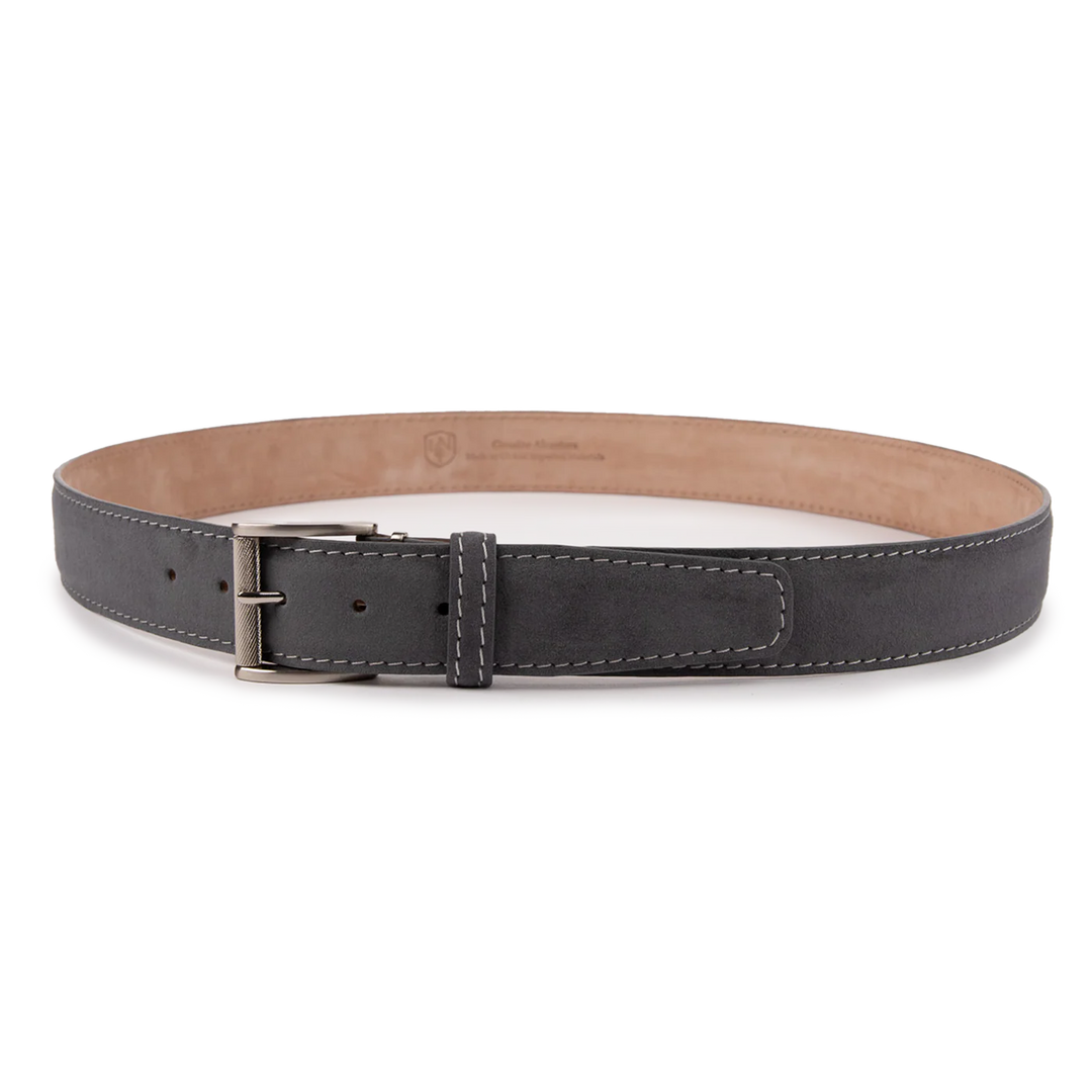 Alcantara Belt - Charcoal w/ Light Gray Stich