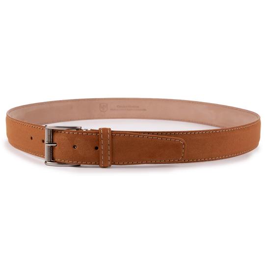 L.E.N. Alcantara - Chestnut w/ Beige Stitch