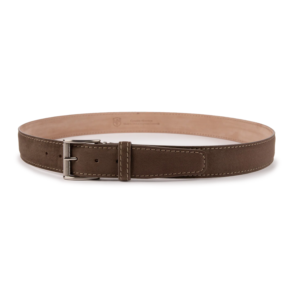 L.E.N. Alcantara - Coffee w/ Beige Stitch