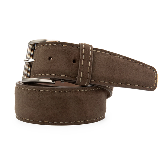 L.E.N. Alcantara - Coffee w/ Beige Stitch