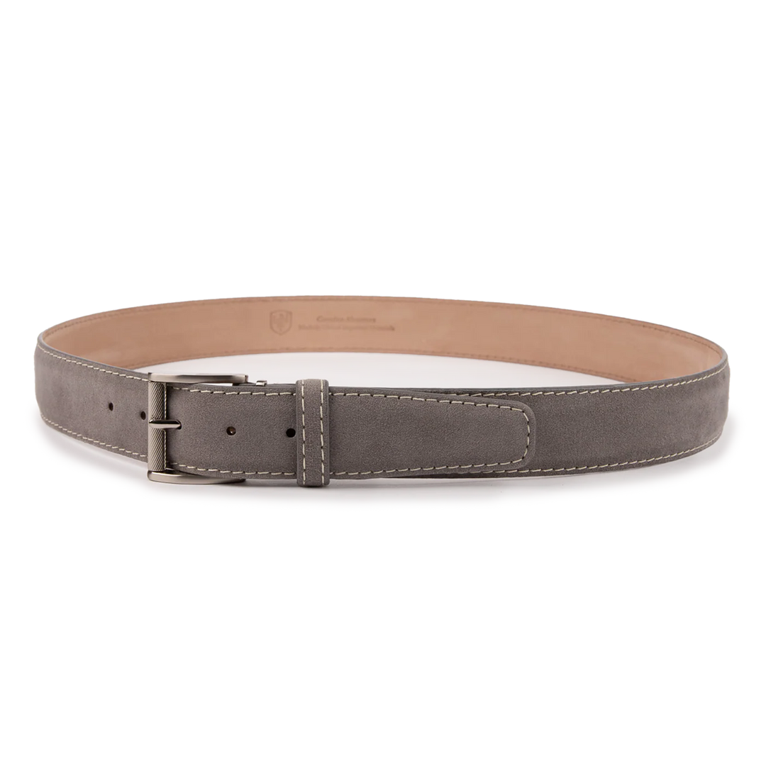 L.E.N. Alcantara - Grey w/ Ivory Stitching