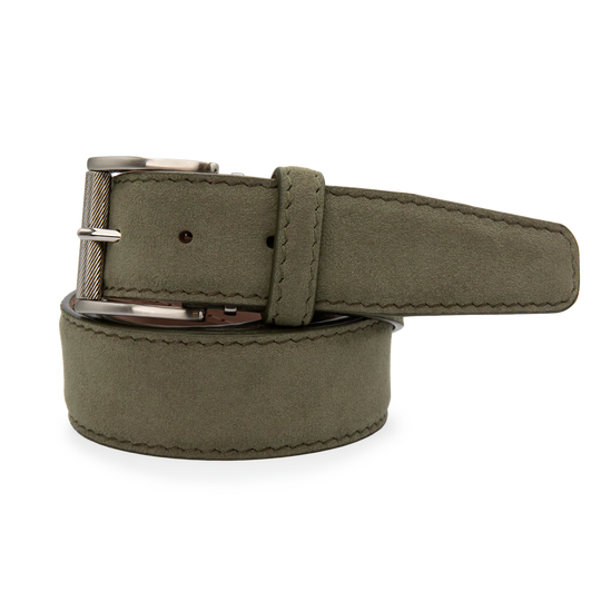 Alcantara Belt - Sage w/ Matching Stitch