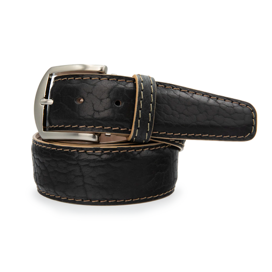 L.E.N. American Bison - Black w/ Tan Stitching