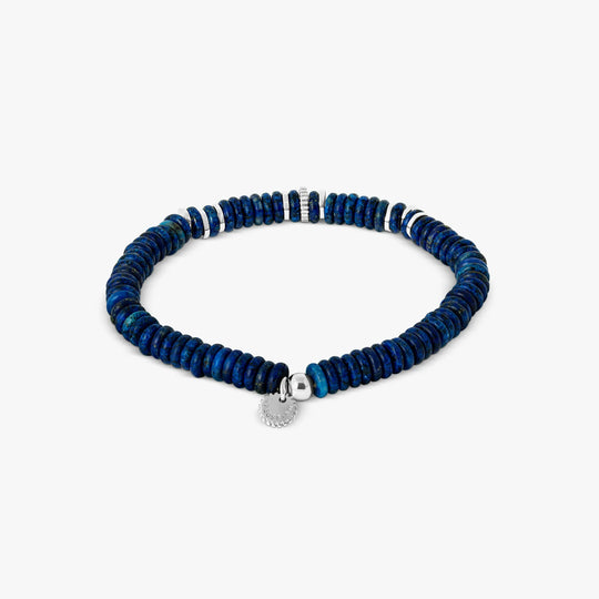 Positano Beaded Bracelet in Blue Lapis With Sterling Silver
