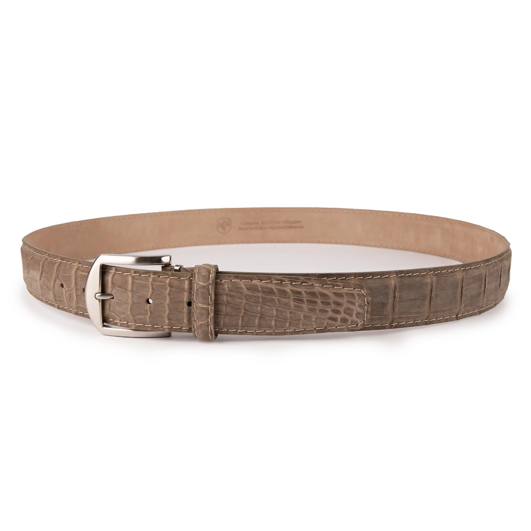 L.E.N. Buffed American Alligator - Fawn w/ Matching Stitching