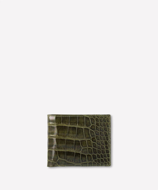 Ghurka Classic Wallet No. 101 In Olive Crocodile