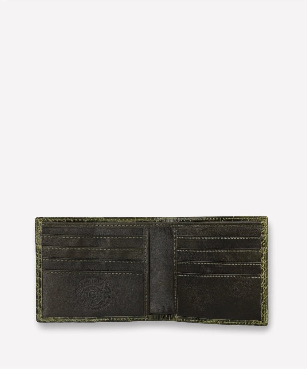 Ghurka Classic Wallet No. 101 In Olive Crocodile