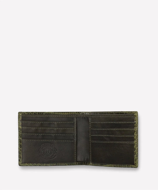 Ghurka Classic Wallet No. 101 In Olive Crocodile