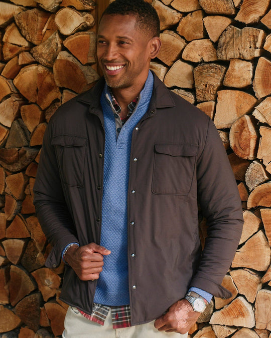 Johnnie-O Denzel Featherweight Shacket In Shell