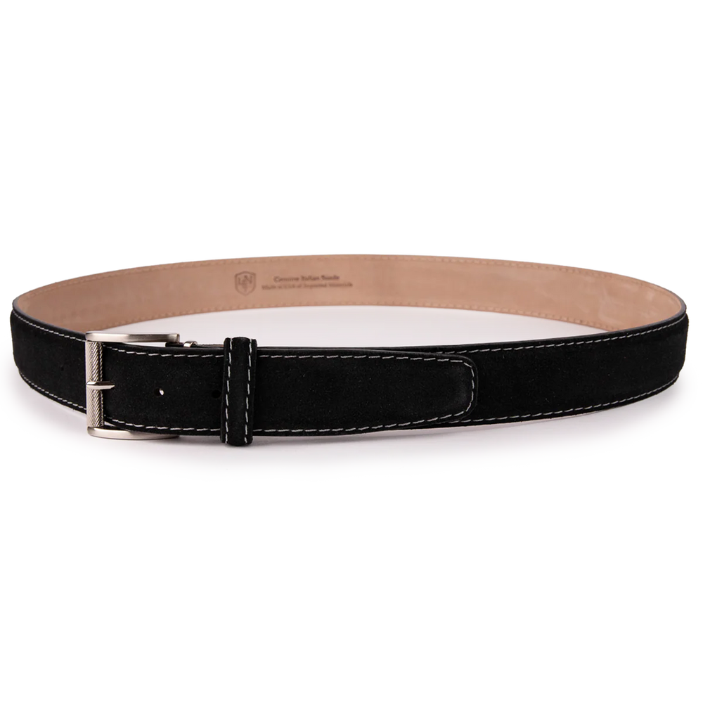 L.E.N. Italian Suede - Black w/ Grey Stitching