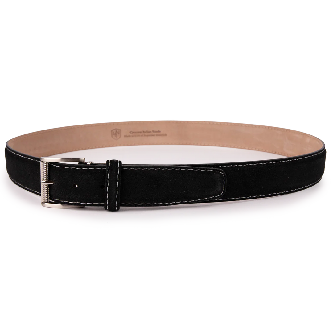 L.E.N. Italian Suede - Black w/ Grey Stitching