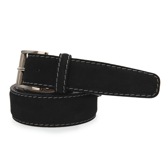 L.E.N. Italian Suede - Black w/ Grey Stitching