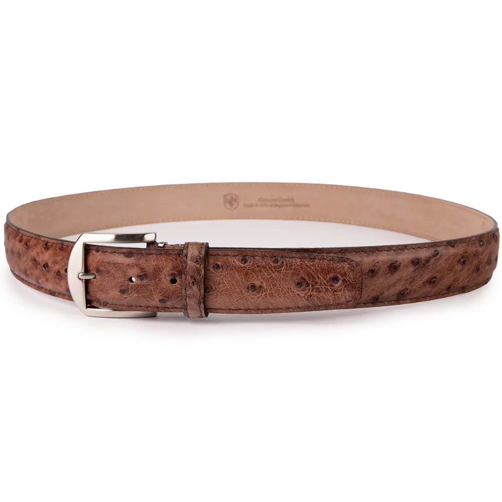 L.E.N. Genuine Ostrich - Tobacco w/ Matching Stitching
