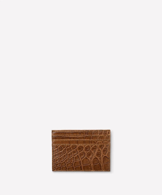 Slim Card Case No. 204 In Chestnut Crocodile
