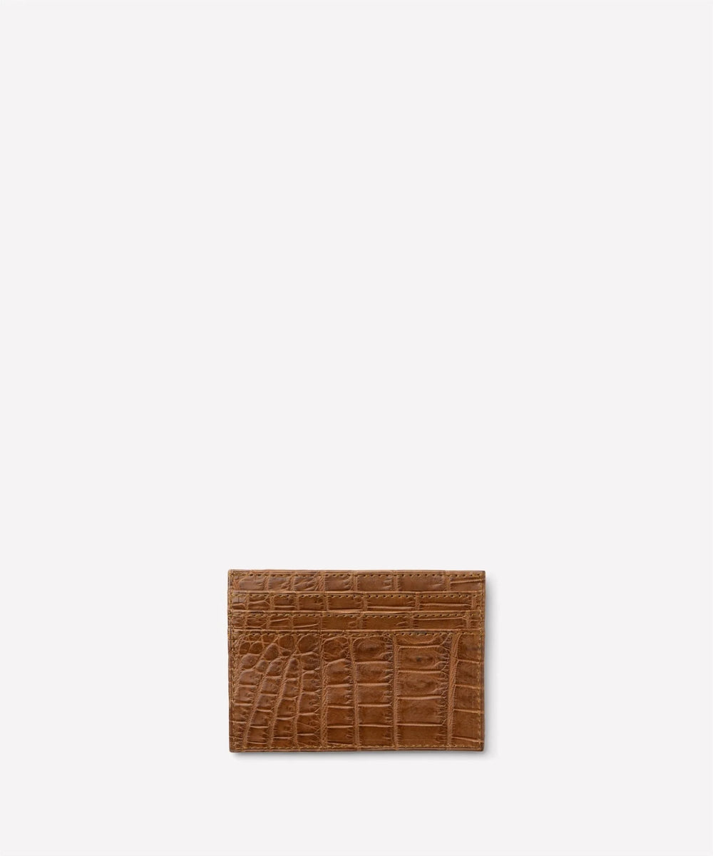 Slim Card Case No. 204 In Chestnut Crocodile