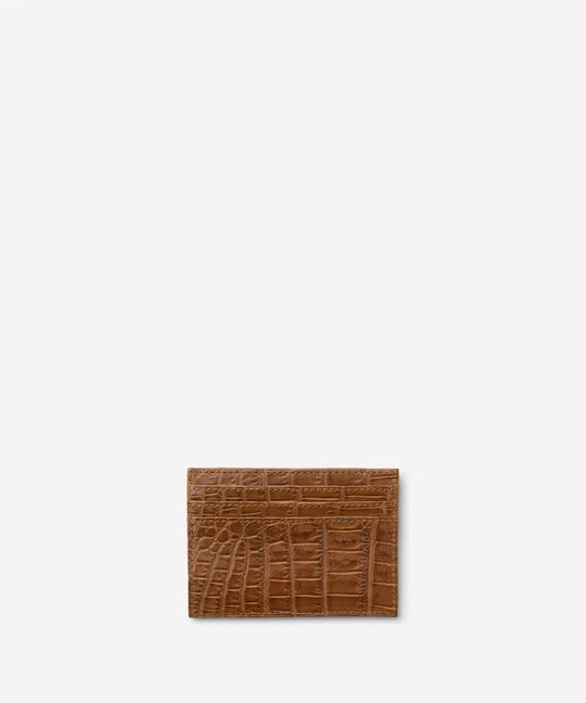 Slim Card Case No. 204 In Chestnut Crocodile