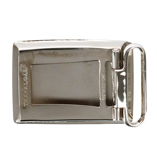 30mm Rhodium Over Solid Sterling Silver Compression Belt Buckle