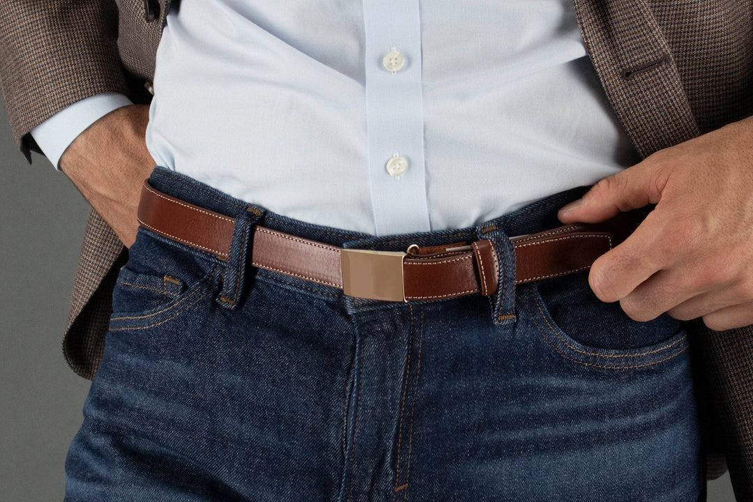 30mm 24K Gold Over Brass Compression Belt Buckle