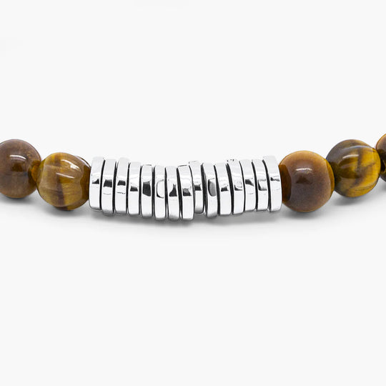 Tateossian Classic Discs bracelet with tiger eye and sterling silver